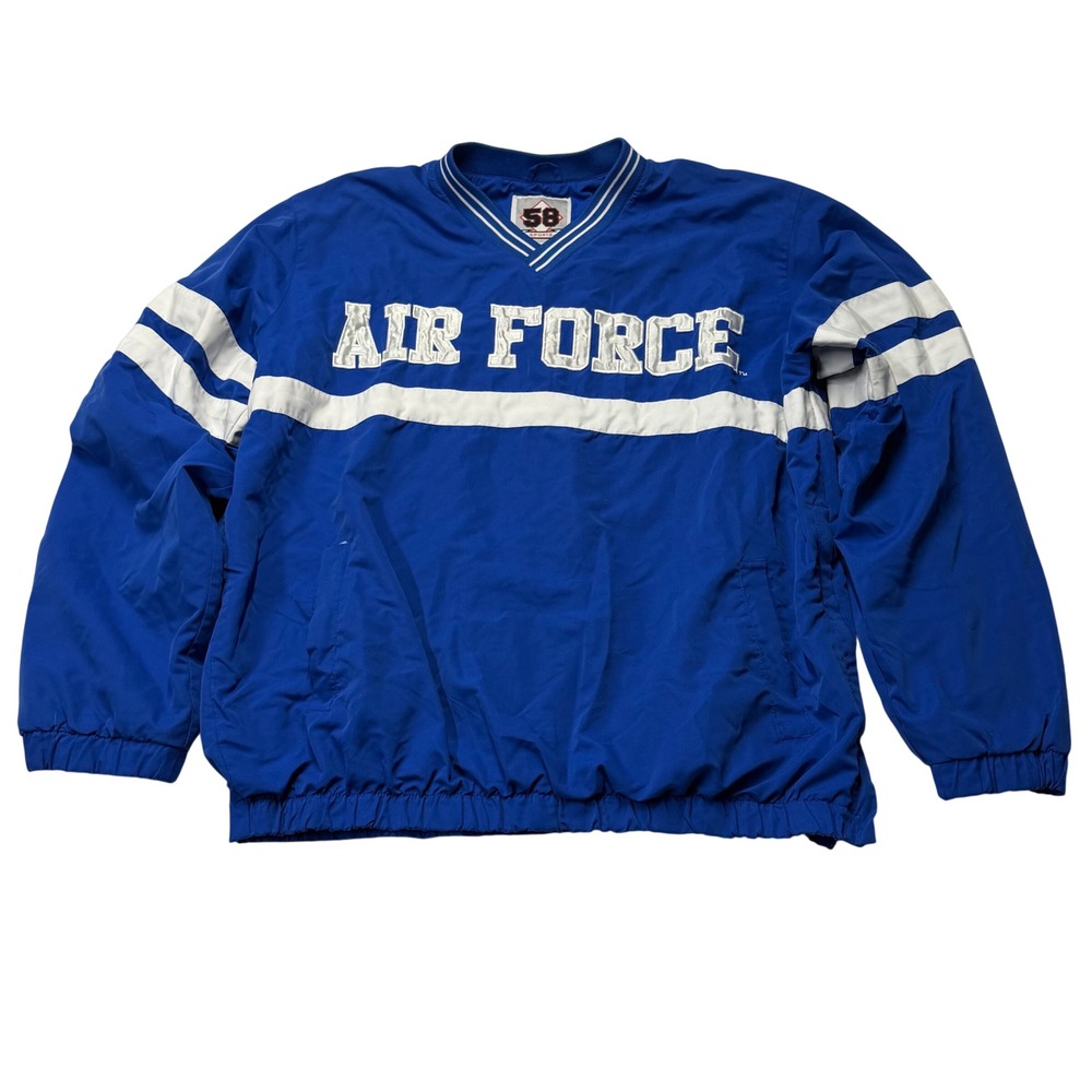 Vintage 90s Air Force Academy Falcons 58 Sports Windbreaker Mens XL Blue